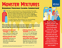 A thumbnail image of a larger infographic on household chemicals to avoid mixing, click for printable, visit https://www.usfa.fema.gov/operations/infograms/031920.html for text version