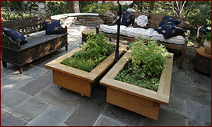 Raised beds on patio